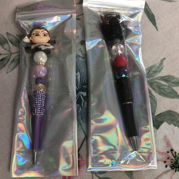 Star Wars Rey and Kyle Decorative Pens with Charms NIP - Picture 2 of 5